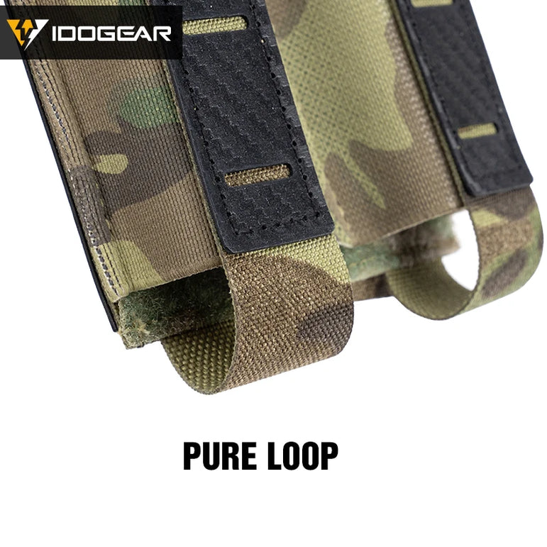IDOGEAR Tactical Mag Pouch 9mm Double Mag Carrier Carbon Fiber MOLLE Pouch Camo 3590