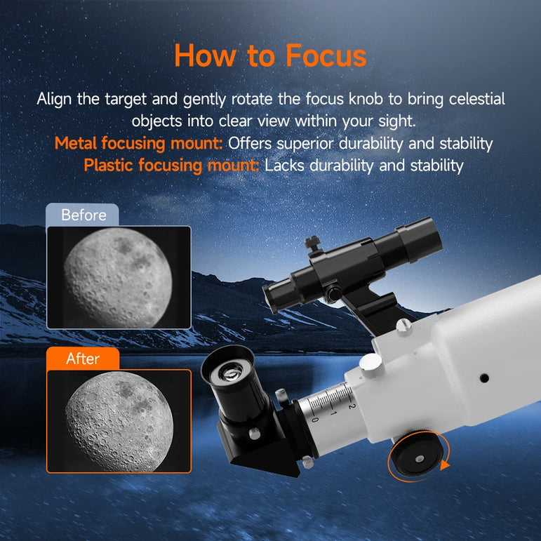 Svbony SV520 90mm Refractor Astronomy Telescope set for Adults and Beginners Professional Observing the Moon photography