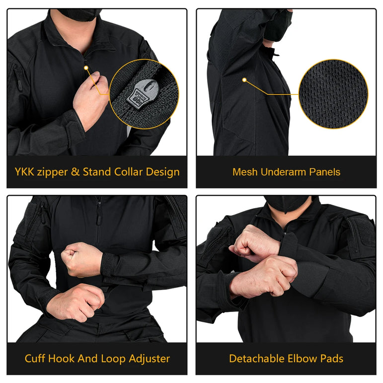 IDOGEAR BSR Tactical Shirt BDU Combat Clothes With Elbow Pads Slight elasticity  Shirt Breathable 3115