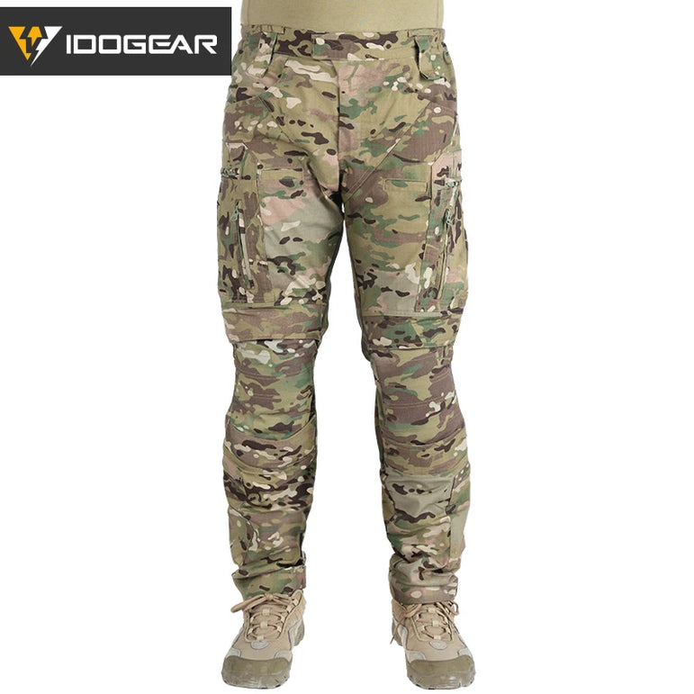 IDOGEAR Combat UFS Pants Tactical Pants w/ Knee Pads Camo Trousers Outdoor Hunting 3209