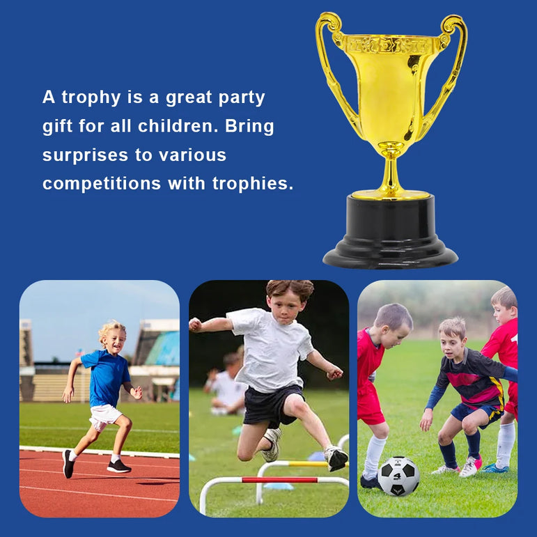 Gold Award Trophy Cups for Kids Plastic Golden Award Trophy Cup Gold Participation Trophy Cup For Party Favors Rewards