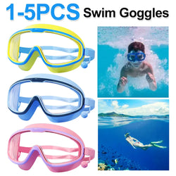 1-5PCS Swim Goggles Anti Fog Swimming Goggles Waterproof HD Swim Glasses Large Frame UV Protection Swim Goggles for Boys Girls