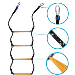 4 Step Boat Rope Ladder Folding Marine Rope Ladder Heavy Duty Climbing Rope Portable Rope Boarding Ladder