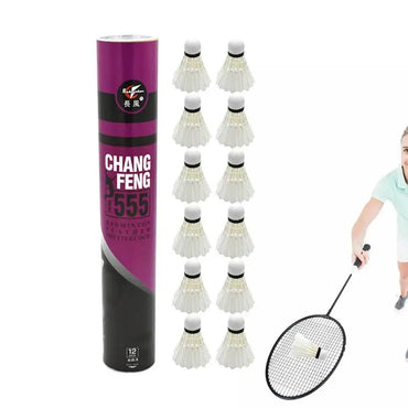 12Pcs/lot Badminton Natural Duck Feather Balls Training Badminton White Feather Shuttlecock For Sports Practice Equipment