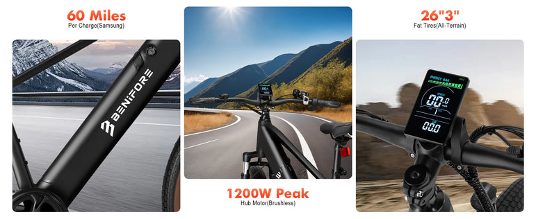 LUCKEEP C26 Aldult EBike 750W Motor 48V15AH Removable Battery City Electric Bikes 26*3.0-inch Off-road Mountain Electric Bicycle