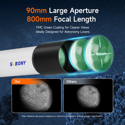 Svbony SV520 90mm Refractor Astronomy Telescope set for Adults and Beginners Professional Observing the Moon photography