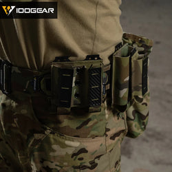 IDOGEAR Tactical Mag Pouch 9mm Double Mag Carrier Carbon Fiber MOLLE Pouch Camo 3590