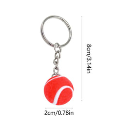 7 Color Key Chain Tennis Ball Metal Keychain Car Key Ring Sports Chain Sliver Color Mini Tennis Racket Backpack Pendant Gifts