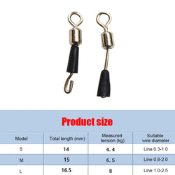 50pcs Fishing Barrel Bearing Rolling Swivel Solid Ring Professional Quick Fast Link Hook Connector for Fisherman Accassories