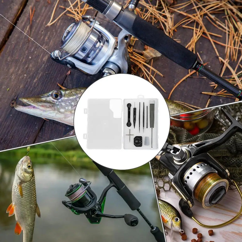 Fishing Reel Repairing Tool Stainless Steel Cleaning Maintenance Tool Fishing Reel Cleaning Kit Compact Fishing Repair Kit