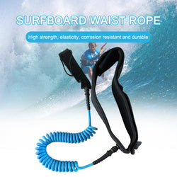 SUP Surfboard Waist Leash Belt Maximum Tensile Length Up To 10 Feet Coiled Surfing Leash for Surfing Beginner Practicing Supply