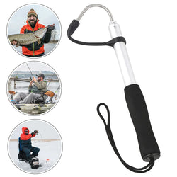 Ice Fishing Spear Hook with Barbs Scalable Fish Grip Metal Portable Fish Gaff for Outdoor Sea Boat Ice Fishing