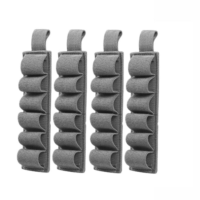 4pcs Tactical Hunting Hook Loop 6 Rounds Shell Holder Shotshell Insert Card Strip With Adhesive Back For 12 Gauge