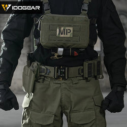 IDOGEAR Tactical Mag Pouch 9mm Double Mag Carrier Carbon Fiber MOLLE Pouch Camo 3590