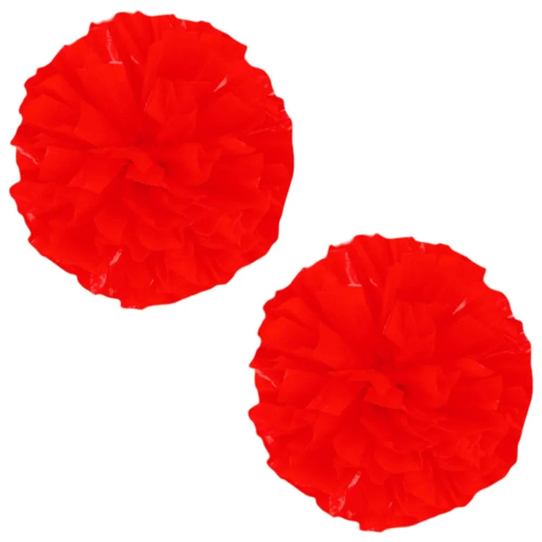 2 PCS Cheerleading Pom Poms Rainbow Metallic Streamer Pompoms Dance Party Football Club Decor Hand Flower Aerobics Cheer Balls