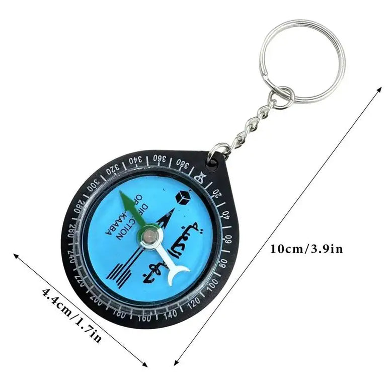 Muslim Qibla Compass Portable Outdoor Compasses For Hiking Direction Eid Pray Keychain For Camping Exploring Mountaineering