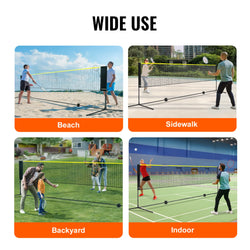 VEVOR 20FT Badminton Net Height Adjustable Volleyball Net Wide Foldable Pickleball Net Portable Tennis Net Set with Poles Stand