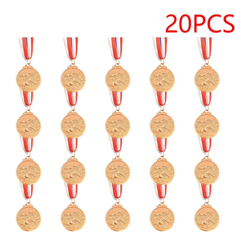 10-30PCS Swimming Medal Competition Awards with Neck Ribbon Metal 5cm Winner Medals Gold/Silver/Bronze Medal for Competitions