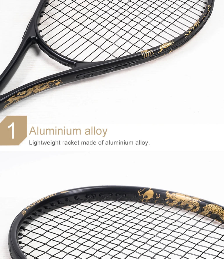 ALPSPORT JL T800 Carbon Fiber Tennis Racket 18K, Professional Training Racket with Bag & Adjustable Strap (Men & Women)