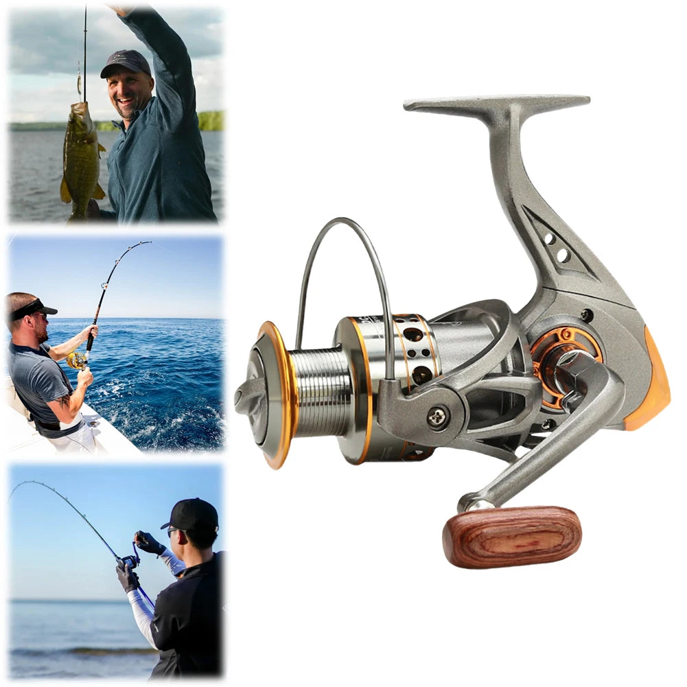 Spinning Fishing Reel 5.2/1 Gear Ratio CNC Metal Spool All Purpose Fishing Spinning Reel for Freshwater Saltwater