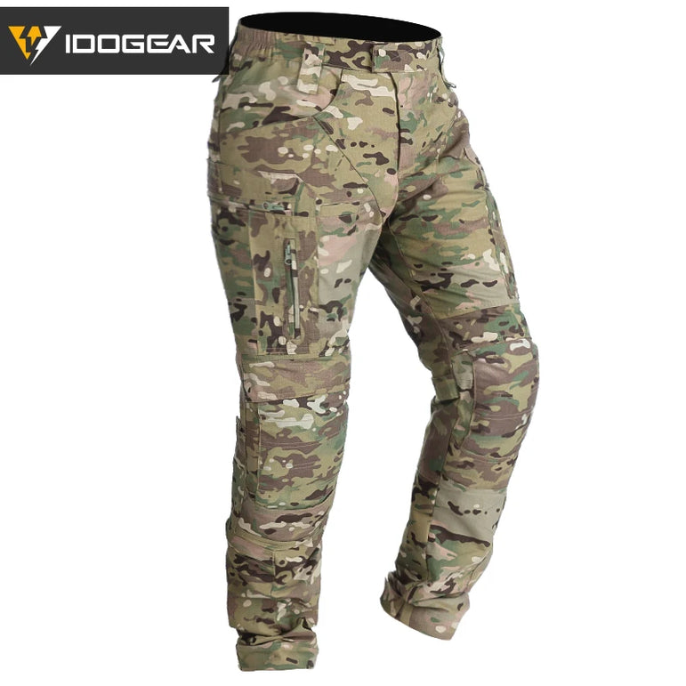 IDOGEAR Combat UFS Pants Tactical Pants w/ Knee Pads Camo Trousers Outdoor Hunting 3209