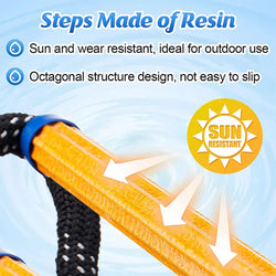 4 Step Boat Rope Ladder Folding Marine Rope Ladder Heavy Duty Climbing Rope Portable Rope Boarding Ladder
