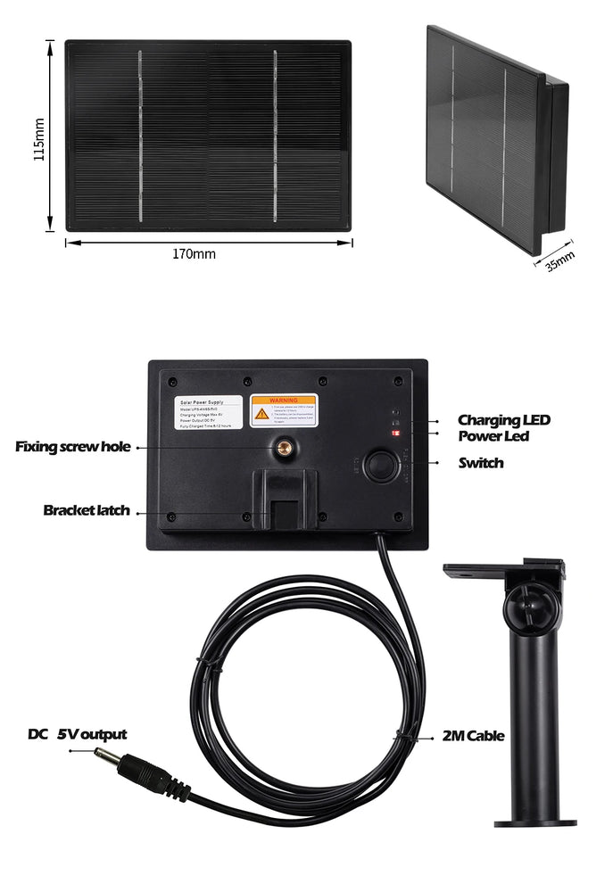 D4R 4W Solar Power Panel 18000mAh Powerbank Solar Fast Charging IP66 Waterproof 5V 6V Output Micro USB/Type C DC For Wild Camera