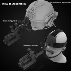 HD 1080P Night Vision Goggles with Head-Mounted and Helmet-Mounted 940nm IR 5X Zoom Night Vision Monocular for Hunting Camping