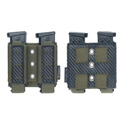 IDOGEAR Tactical Pouch Carbon Fiber AntiSlip Hollow Out Quick Drain Lightweight 9mm Double MOLLE Mounting Durable 2pcs 3590