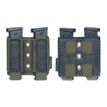 IDOGEAR Tactical Pouch Carbon Fiber AntiSlip Hollow Out Quick Drain Lightweight 9mm Double MOLLE Mounting Durable 2pcs 3590