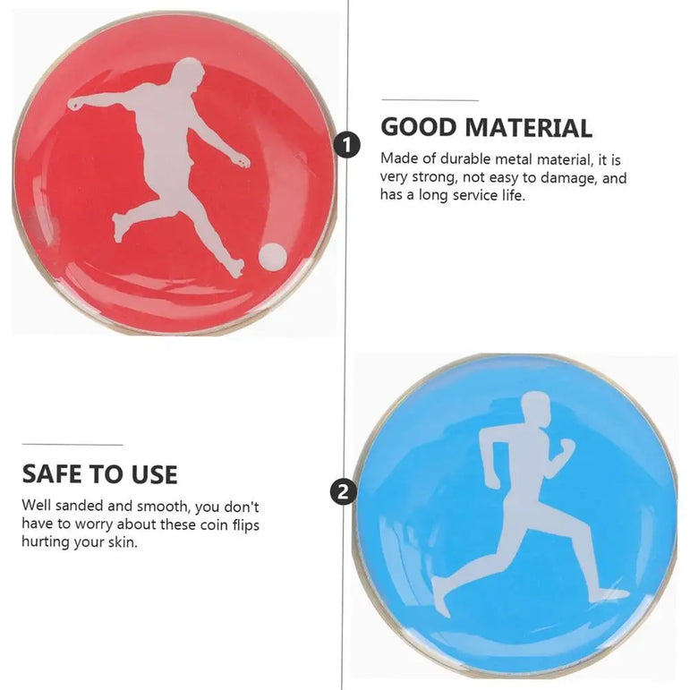 1pc Referee Side Toss Coin Double Face Sports Football Pattern Soccer Volleyball FlipCoin Souvenirs Soccer Referee Coin