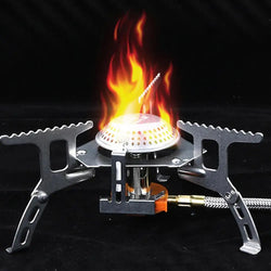 Camping Windproof Stove Powerful Folding Outdoor Burner Stove Foldable Lightweight Picnic Stove For Hiking Cooking Backpacking