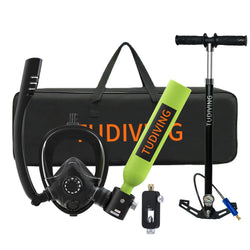TUDIVING-0.5L Mini Scuba Diving Tank,Lung Tank with Diving Mask,Portable Scuba Tank with Pump for Underwater Breathing Training