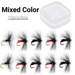 10PCS Ant Dry Fly Trout Fishing Dry Flies Barbless Hooks Fishing Lure Set Artificial Insect Lure Rainbow Grayling Fishing Tackle