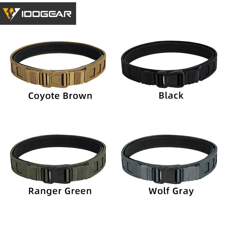 IDOGEAR 2 inch Tactical Belt LSR MOLLE Quick Release Metal Buckle Lightweight Man Outdoors Training Waistband 3433