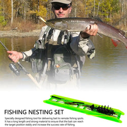 Fishing Feeder Set Fishing Feeder Bait Cage Spring Holder With Metal Sinkers Long Carp Nesting Device Fishing Set Fixed-point