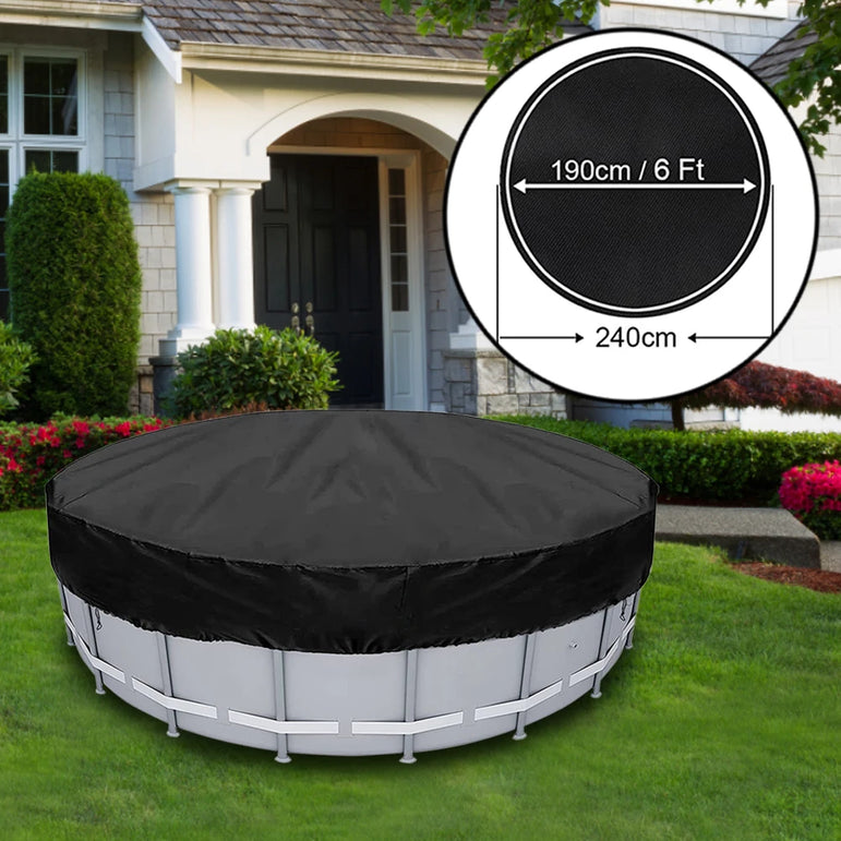 Swimming Pool Cover Summer Waterproof Pool Tub Solar Dustproof Film Outdoor Pool Heat Insulation Drawstring Blanket Cover