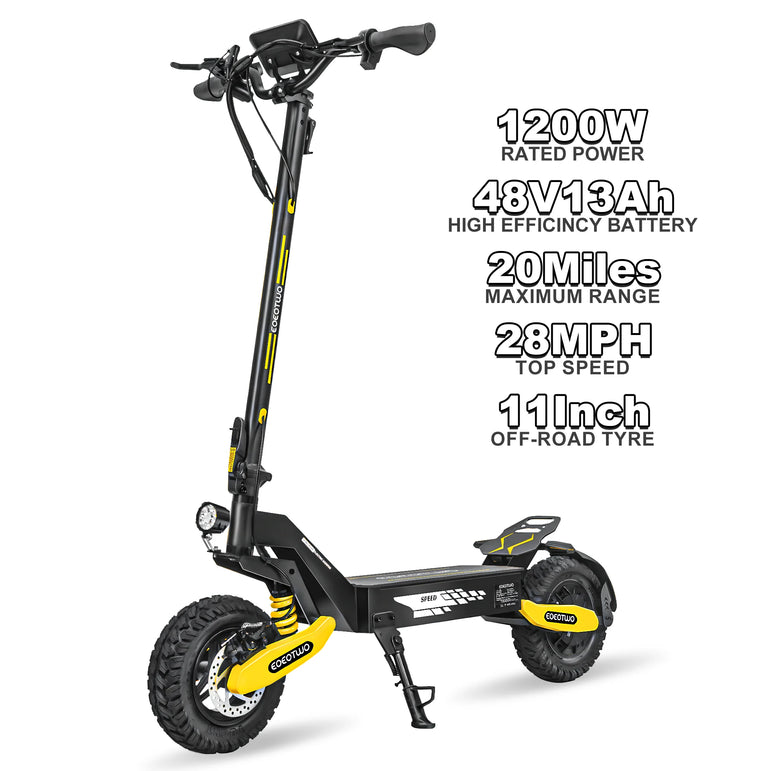 Electric Scooter Adults 1200W Motor 48V13/23AH Lithium Battery E Scooters Dual Spring Absorbers 11'' Off-Road Tires Scooter