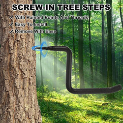 Steel Tree Stand Step Self-Tapping Knurling Pattern Tree Mount Bow Hangers For Hunting Tree Steps Hunting Accessories