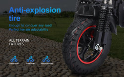 1200W Foldable Adult Electric Scooter with Seat, 11'' Off-road Tires, 48V 21Ah Battery, Dual Suspension Commuting E-scooter