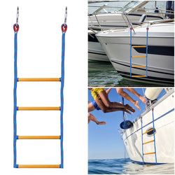 4 Step Boat Rope Ladder Folding Marine Rope Ladder Heavy Duty Climbing Rope Portable Rope Boarding Ladder