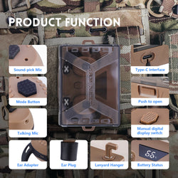 Shooting Earplugs ANC NRR27dB - Tactical Bluetooth Earbuds with Active Noise Cancelling for Hunting Military Ear Protection