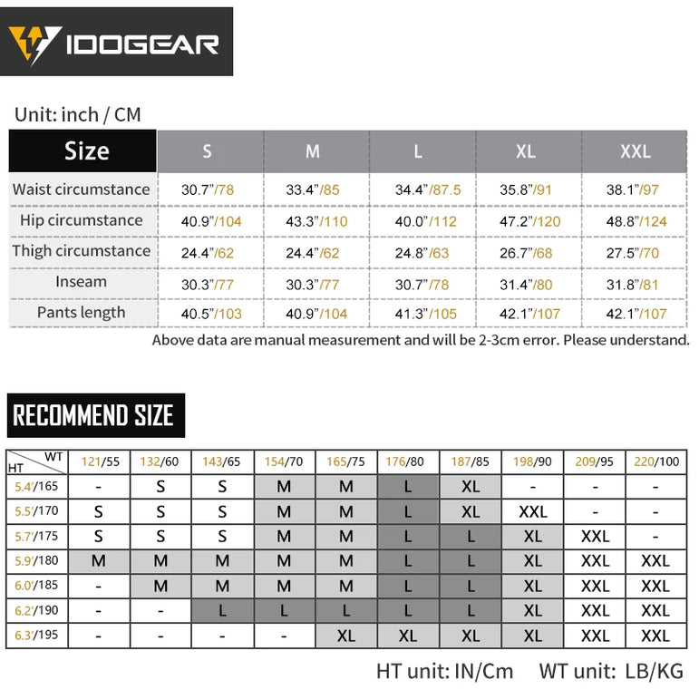 IDOGEAR Combat UFS Pants Tactical Pants w/ Knee Pads Camo Trousers Outdoor Hunting 3209