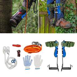 1 Pair Tree Climbing Tools Spike Set Climb Trees Rope Tool with Safety Belt for Outdoor Jungle Survival Climbing Fruit Picking