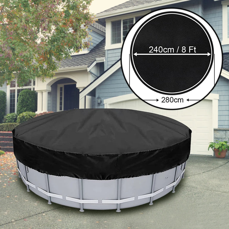 Swimming Pool Cover Summer Waterproof Pool Tub Solar Dustproof Film Outdoor Pool Heat Insulation Drawstring Blanket Cover