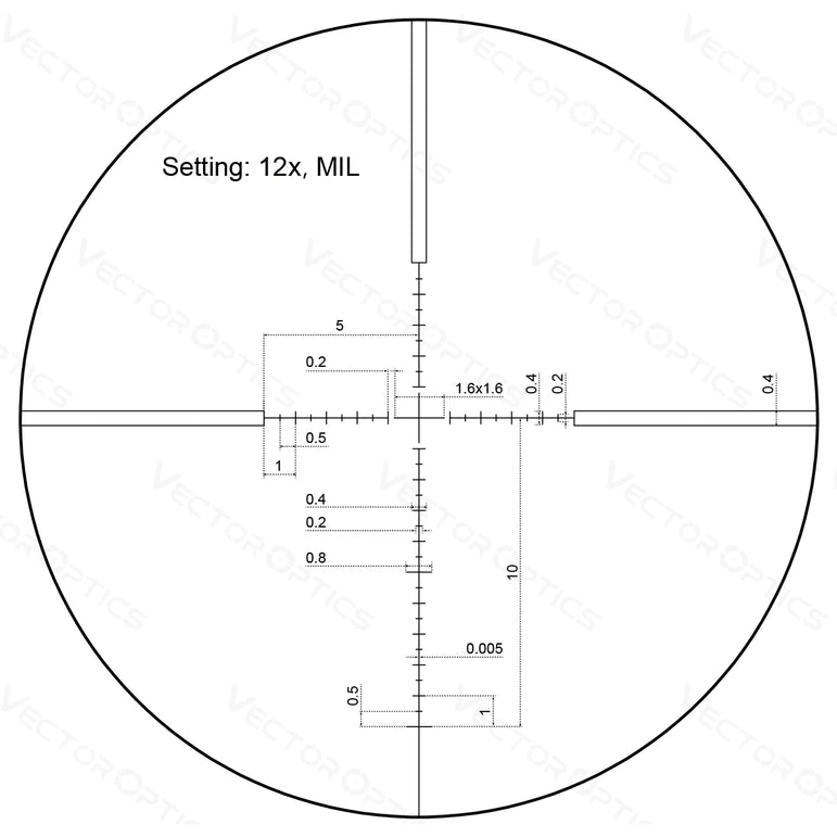Vector Optics Veyron 3-12x44 SFP Riflescope | Ultra Compact Design |  long Range Adjustment | Zero Stop Function | For Airgun