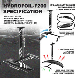 Spatium Hydrofoil Board for Surfing with Hydrofoil Accessories, Fix Kit Wing Foil Board Surf Hydrofoil Surfboard Gray
