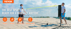 VEVOR 20FT Badminton Net Height Adjustable Volleyball Net Wide Foldable Pickleball Net Portable Tennis Net Set with Poles Stand