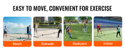 SucceBuy 20FT Badminton Net Height Adjustable Volleyball Net Wide Foldable Pickleball Net Portable Tennis Net Set w/Poles Stand