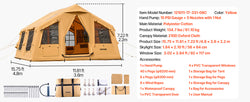VEVOR Inflatable Tents for Camping Easy Setup Blow up Tent with Hand Pump Glamping Tent with Skylight Stove Jack & Mesh Windows